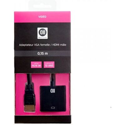 Adaptateur VGA vers HDMI D2 Diffusion - 0,5 m - Publicité Adaptateur VGA vers HDMI D2 Diffusion - 0,5 m - Publicité