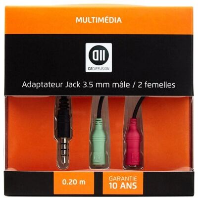 D2 Diffusion D2ADPJKM2JKF020 Audio-Kabel - 0,2 m - 3,5 mm - Schwarz D2 Diffusion D2ADPJKM2JKF020 Audio-Kabel - 0,2 m - 3,5 mm - Schwarz