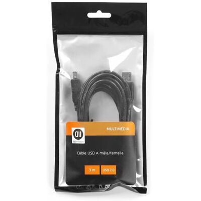 D2 Diffusion D2RALUSB300 - 3 m USB-A mâle vers USB-A femelle - Noir - Câble USB - Publicité D2 Diffusion D2RALUSB300 - 3 m USB-A mâle vers USB-A femelle - Noir - Câble USB - Publicité