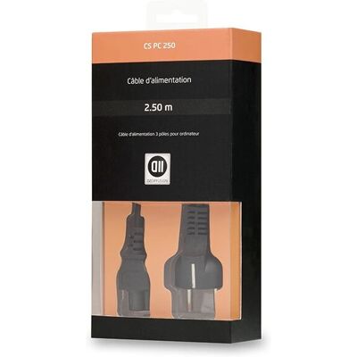 Câble d'alimentation D2 Diffusion D2CSPC250 - 2,5 m Noir - Publicité Câble d'alimentation D2 Diffusion D2CSPC250 - 2,5 m Noir - Publicité