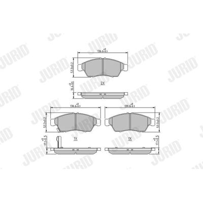 Jurid Brake Pads Front - Disc Brake Suzuki Liana 3/5Door Jurid Brake Pads Front - Disc Brake Suzuki Liana 3/5Door