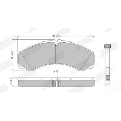 Jurid Renault Mascott Iveco Daily Brake Pads Set - Front & Rear Jurid Renault Mascott Iveco Daily Brake Pads Set - Front & Rear