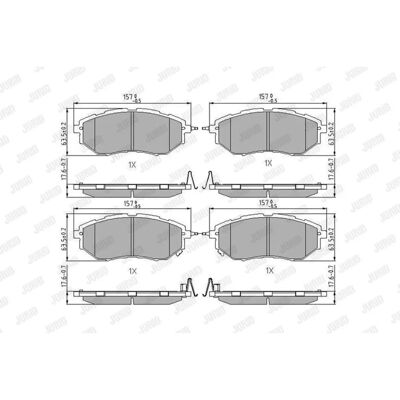 JURID 572638J Bremsbeläge-Set - Verschleißanzeige - Subaru JURID 572638J Bremsbeläge-Set - Verschleißanzeige - Subaru