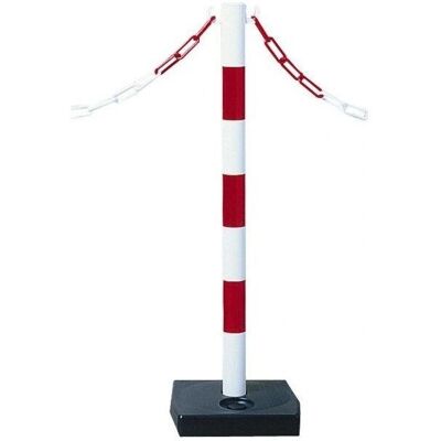 Poteau de Signalisation PVC Novap - 0,90m Rouge/Blanc Socle Lourds - Publicité Poteau de Signalisation PVC Novap - 0,90m Rouge/Blanc Socle Lourds - Publicité