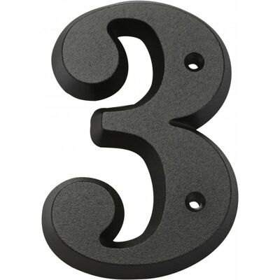 CENTRALE BRICO - Nummer 3 Schwarz Metall Schild - Rechteckig CENTRALE BRICO - Nummer 3 Schwarz Metall Schild - Rechteckig