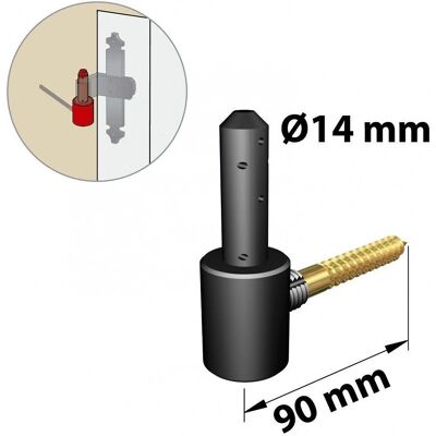 Cerniera in composito plastificato - H.80x Diam.14 mm Cerniera in composito plastificato - H.80x Diam.14 mm