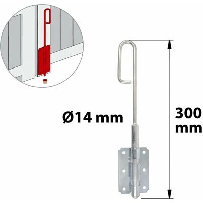 Serrure en acier galvanisé - 300mm - Porte Serrure en acier galvanisé - 300mm - Porte