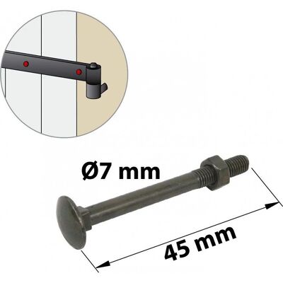 AFBAT - Lot de 8 boulons à tête bombée en acier zingué - 45mm AFBAT - Lot de 8 boulons à tête bombée en acier zingué - 45mm