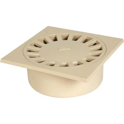 NICOLL Sifón PVC 250mm - Sifón de suelo, Salida vertical, Color arena NICOLL Sifón PVC 250mm - Sifón de suelo, Salida vertical, Color arena