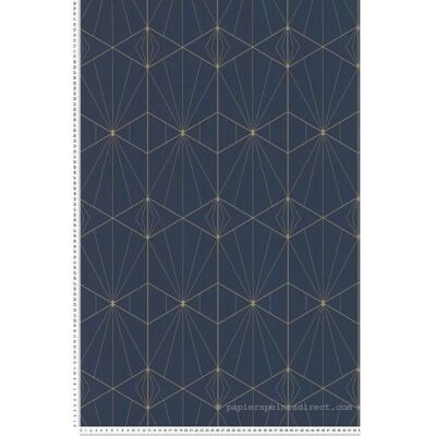 Galerie Deco Geometric Wallpaper - Bleu-Or - Papier Peint - Publicité Galerie Deco Geometric Wallpaper - Bleu-Or - Papier Peint - Publicité