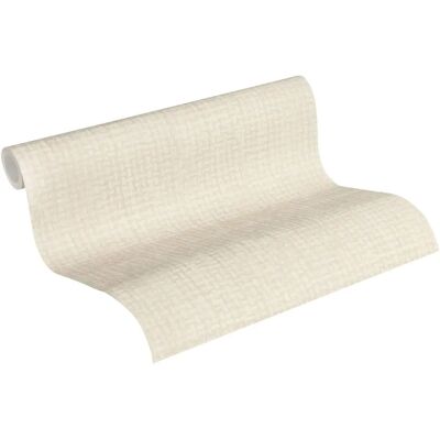 vidaXL Carta da Parati Rattan Beige e Bianco - Carta vidaXL Carta da Parati Rattan Beige e Bianco - Carta