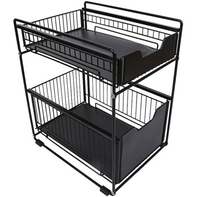 Skecten - Doble Cajón Bajo Fregadero - Negro - Cocina-Baño - Organizador de almacenamiento Skecten - Doble Cajón Bajo Fregadero - Negro - Cocina-Baño - Organizador de almacenamiento