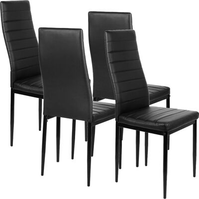 Skecten - Set de 4 Sillas de comedor - Polipiel - Negro - Dining chairs Skecten - Set de 4 Sillas de comedor - Polipiel - Negro - Dining chairs