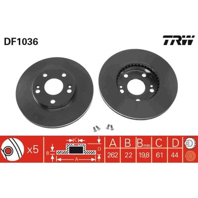 TRW DF1036 Ventilerad bromsrot - Bromsrot TRW DF1036 Ventilerad bromsrot - Bromsrot