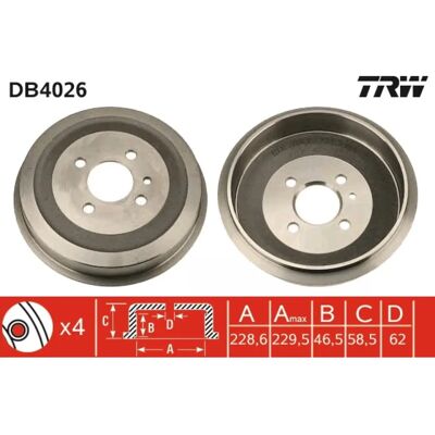 TRW DB4026 Bremsedæksel til BMW - 247,5mm Ydre Diameter TRW DB4026 Bremsedæksel til BMW - 247,5mm Ydre Diameter