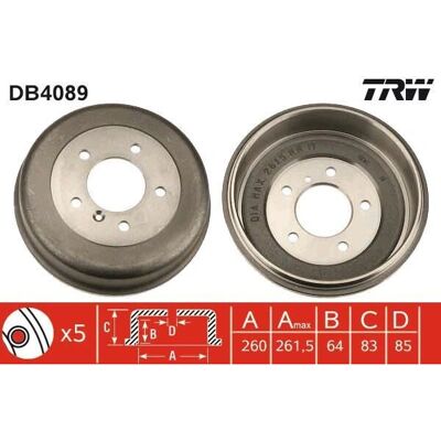 TRW Bremsetrommel DB4089 - Bremsetrommel for G-Klasse SUV & Mercedes-Benz TRW Bremsetrommel DB4089 - Bremsetrommel for G-Klasse SUV & Mercedes-Benz