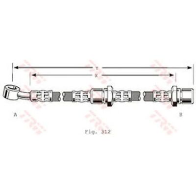 TRW PHD213 Bremseslange - M10x1, 520mm, Subaru TRW PHD213 Bremseslange - M10x1, 520mm, Subaru