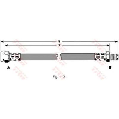 TRW PHB299 bremse slange - Utvendig gjenge - 435mm TRW PHB299 bremse slange - Utvendig gjenge - 435mm