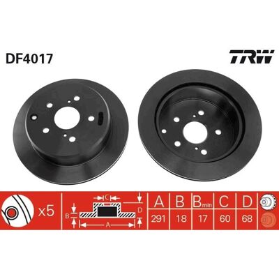 Δίσκος φρένων TRW DF4017 - Αεριζόμενος, Διάμετρος 291mm, Μαύρος Δίσκος φρένων TRW DF4017 - Αεριζόμενος, Διάμετρος 291mm, Μαύρος