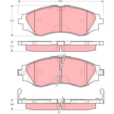 Placute de frână TRW GDB3216 - Frână cu disc anterior Placute de frână TRW GDB3216 - Frână cu disc anterior