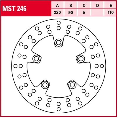 Disque de frein TRW MST246 - Durable, ventilé, 220mm Disque de frein TRW MST246 - Durable, ventilé, 220mm