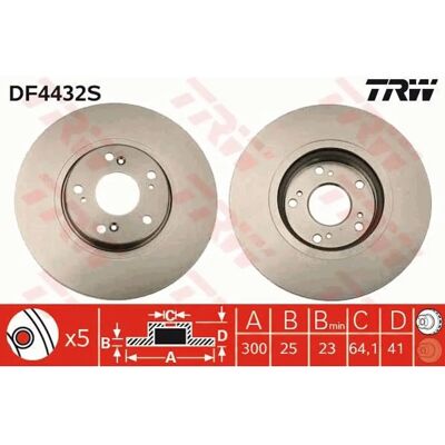 TRW DF4432S Ventilerad bromsskiva - Bromsskiva TRW DF4432S Ventilerad bromsskiva - Bromsskiva