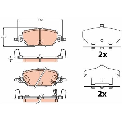 TRW GDB2217 - Bremsbeläge für Honda CR-V TRW GDB2217 - Bremsbeläge für Honda CR-V