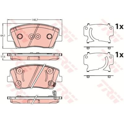TRW GDB2253 - Bremsbeläge für Genesis G70, Kia Stinger, Scheibenbremssatz TRW GDB2253 - Bremsbeläge für Genesis G70, Kia Stinger, Scheibenbremssatz