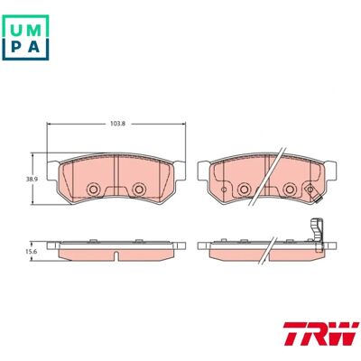 TRW GDB2437 - Bremseklossesett med slitasjeindikator TRW GDB2437 - Bremseklossesett med slitasjeindikator