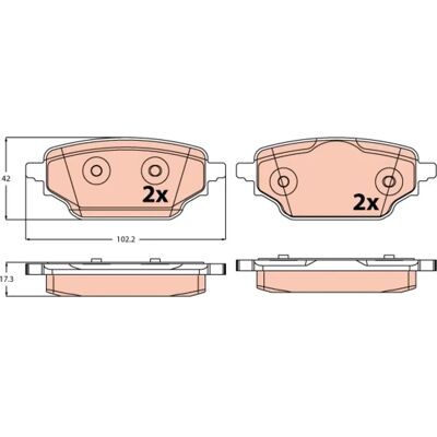 TRW GDB2561 Bremsbelagte - OEM RENAULT 44 06 005 69R TRW GDB2561 Bremsbelagte - OEM RENAULT 44 06 005 69R