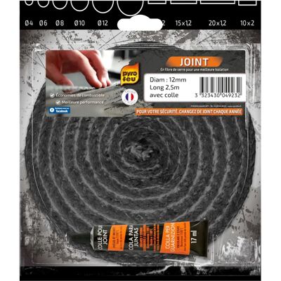 Pyrofeu Guarnizione Refrattaria - 12 mm x 2,5 m - Nero Pyrofeu Guarnizione Refrattaria - 12 mm x 2,5 m - Nero