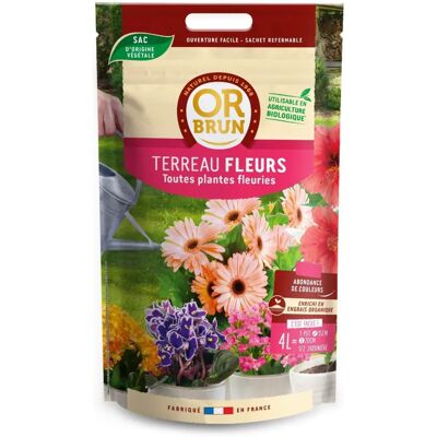 BRUN OBRTCDFLEURS4 - Compost de rempotage - Publicité BRUN OBRTCDFLEURS4 - Compost de rempotage - Publicité