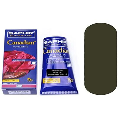Crème Canadienne Saphir pour Cuir - 75ml - Kaki - Publicité Crème Canadienne Saphir pour Cuir - 75ml - Kaki - Publicité