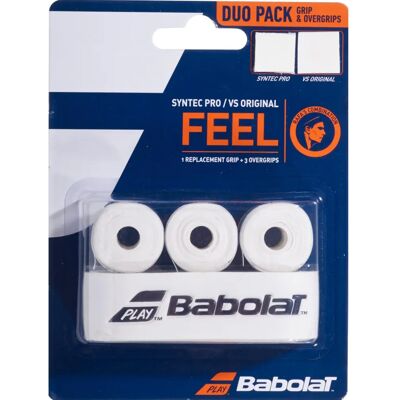 Babolat Syntec Pro X1 - Overgrip Tenisowy Biały - Zestaw 4 Babolat Syntec Pro X1 - Overgrip Tenisowy Biały - Zestaw 4