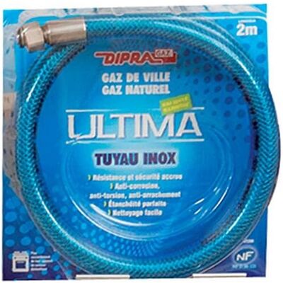 Tuyau en acier inoxydable DIPRA 2m - Raccords 15/21 - Durée illimitée - Publicité Tuyau en acier inoxydable DIPRA 2m - Raccords 15/21 - Durée illimitée - Publicité