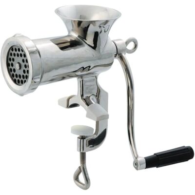 La Bonne Graine Hachoir à viande 10 - Inox - Grille 6,5mm - Serre-joint - 27,5x11,3x37,5cm - 0,9kg La Bonne Graine Hachoir à viande 10 - Inox - Grille 6,5mm - Serre-joint - 27,5x11,3x37,5cm - 0,9kg