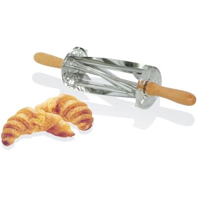 Louis Tellier - Rouleau à croissants - Inox poignée bois - N3728-2 - Outil de pâtisserie Louis Tellier - Rouleau à croissants - Inox poignée bois - N3728-2 - Outil de pâtisserie