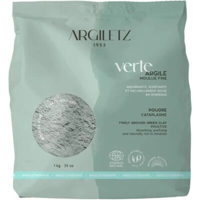 Argiletz Argile Verte Moule Fine - 1kg - Publicité Argiletz Argile Verte Moule Fine - 1kg - Publicité