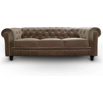Menzzo - Grand - Taupe - Velour - Canapé - Publicité Menzzo - Grand - Taupe - Velour - Canapé - Publicité