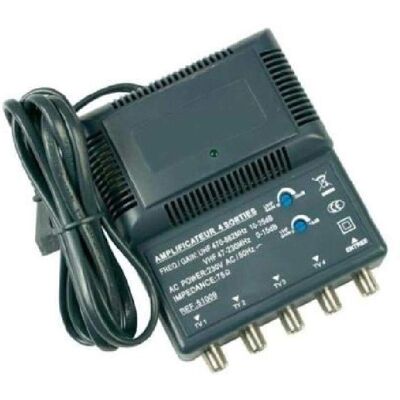Optex 051009 Amplificateur intérieur - 4 sorties - Gain UHF 10-25 dB - VHF 0-15 dB - Blanc - Amplificateur intérieur - Publicité Optex 051009 Amplificateur intérieur - 4 sorties - Gain UHF 10-25 dB - VHF 0-15 dB - Blanc - Amplificateur intérieur - Publicité