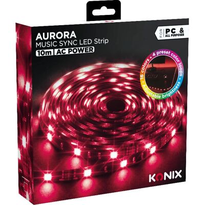 Striscia LED Aurora Konix - 10 m - Multicolore - Sincronizzazione musicale Striscia LED Aurora Konix - 10 m - Multicolore - Sincronizzazione musicale