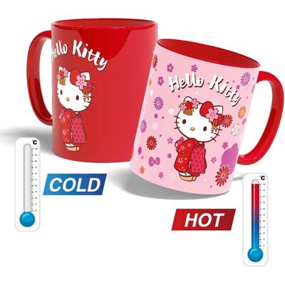 Hello Kitty Kimono Rouge Mug Thermoréactif - Tasse - 320ml Hello Kitty Kimono Rouge Mug Thermoréactif - Tasse - 320ml