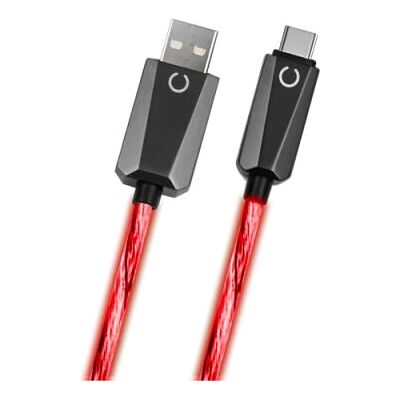 Konix USB-kabel - 61889000075 - 1,2 m - Röd LED - Hög hastighet Konix USB-kabel - 61889000075 - 1,2 m - Röd LED - Hög hastighet