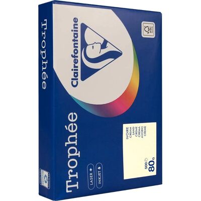 Clairefontaine Ivoor Kopieerpapier A4 - 80g - 500 vellen - Trophée Clairefontaine Ivoor Kopieerpapier A4 - 80g - 500 vellen - Trophée