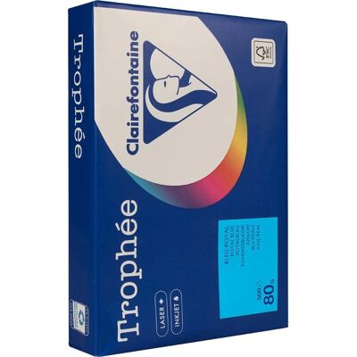 Clairefontaine Trophée Intens - Farbiges Papier - A4 - 80g - 500 Blatt - Königsblau Clairefontaine Trophée Intens - Farbiges Papier - A4 - 80g - 500 Blatt - Königsblau