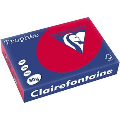 Clairefontaine Kersenrood A4 - 80g, 500 vellen - Kleurpapier - Printerpapier - FSC gecertificeerd Clairefontaine Kersenrood A4 - 80g, 500 vellen - Kleurpapier - Printerpapier - FSC gecertificeerd