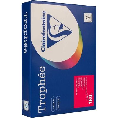 Clairefontaine Kersenrood A4 - Kleurpapier - 250 Bladen Clairefontaine Kersenrood A4 - Kleurpapier - 250 Bladen