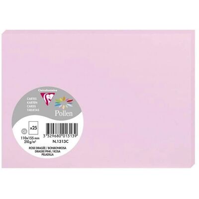 Cartes de vœux Clairefontaine Rose Dragée - 110x155mm, 25 pcs Cartes de vœux Clairefontaine Rose Dragée - 110x155mm, 25 pcs