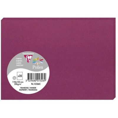 Clairefontaine Framboise Pollen Kártyák - 25 db - 110x155mm - 210g/m² Clairefontaine Framboise Pollen Kártyák - 25 db - 110x155mm - 210g/m²