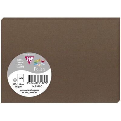 Cartes Pollen Clairefontaine - Taupe - Pack de 25 - Cartes Cartes Pollen Clairefontaine - Taupe - Pack de 25 - Cartes